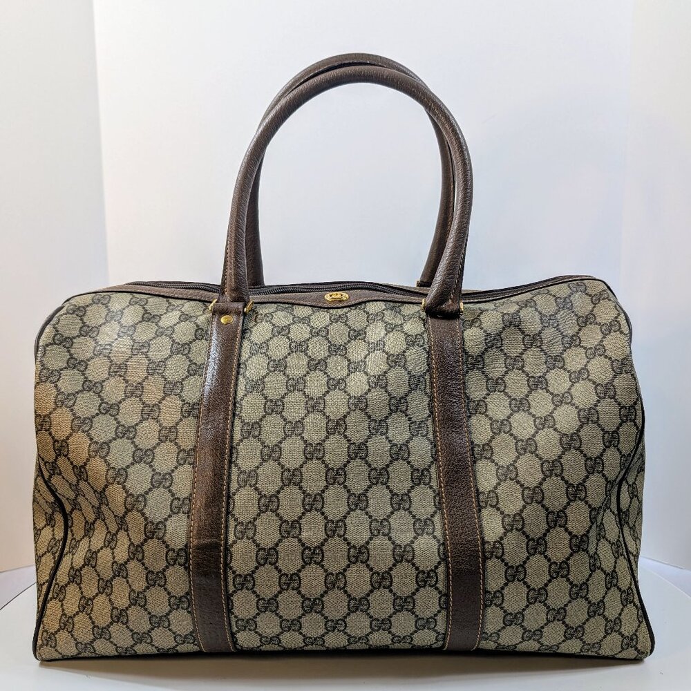 Gucci Vintage Large Boston Bag in GG Supreme Coated Canvas - Picture 3 of 16